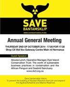 Save Bantamsklip AGM 2nd October 2014 17:00 for 17:30 